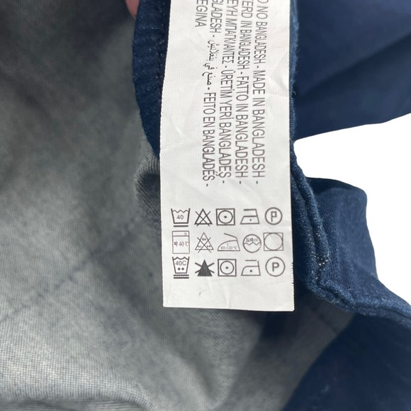 Zara Sz 10 Stirrup Jeggings Dark Wash Pull On Jean Leggings Side Zip Stretch NWT - Picture 14 of 14